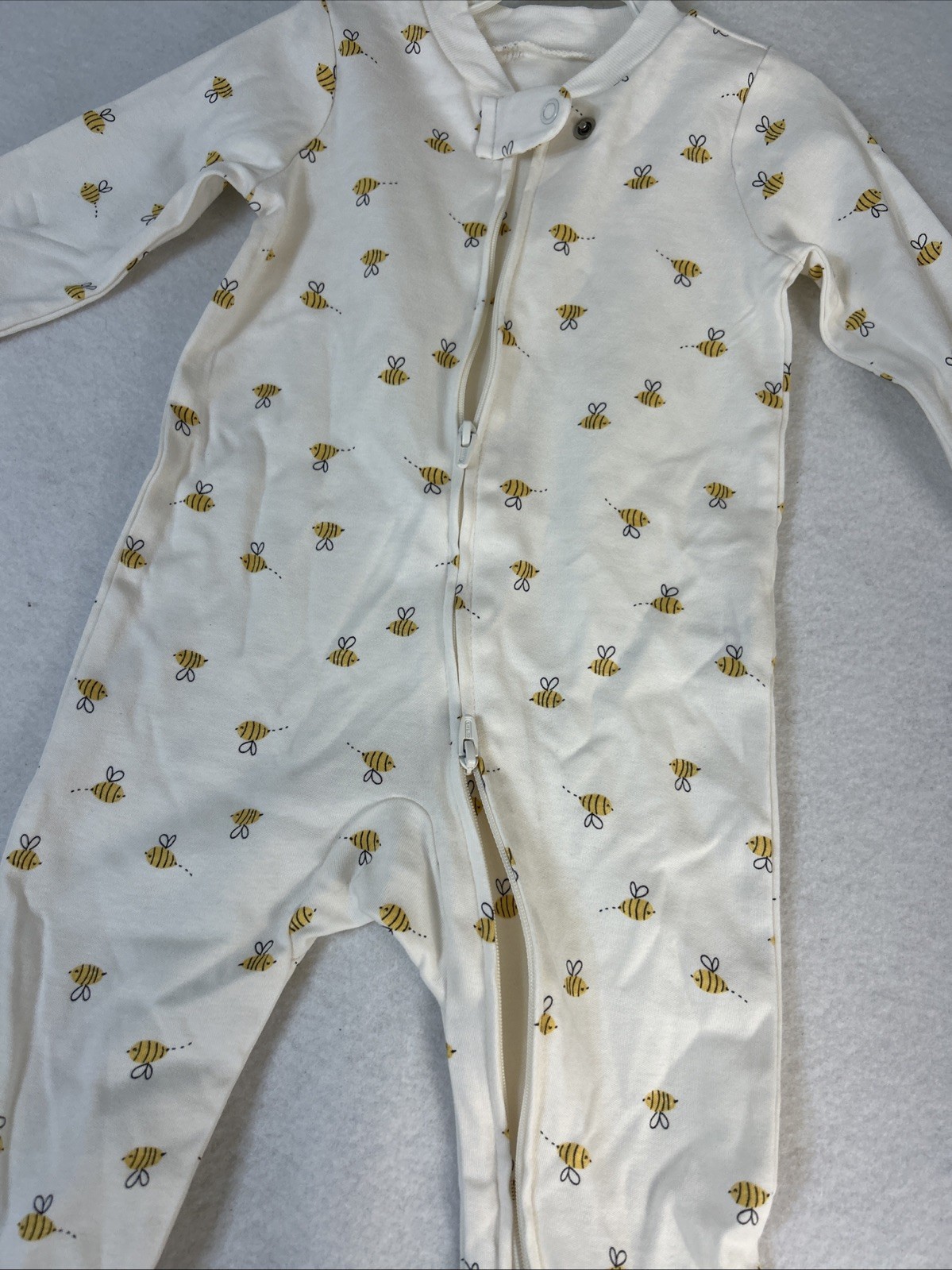 Baby Carters Bumble Bee 2-Way Zip Sleep & Play Size 6 mths w/ Footies Sleeper X2