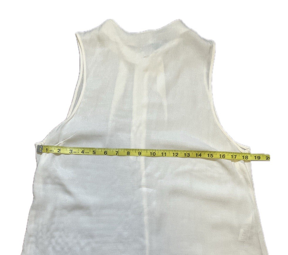 NWT Topshop White Sleeveless High Low Hem Tunic Tank Top UK 8 US 4