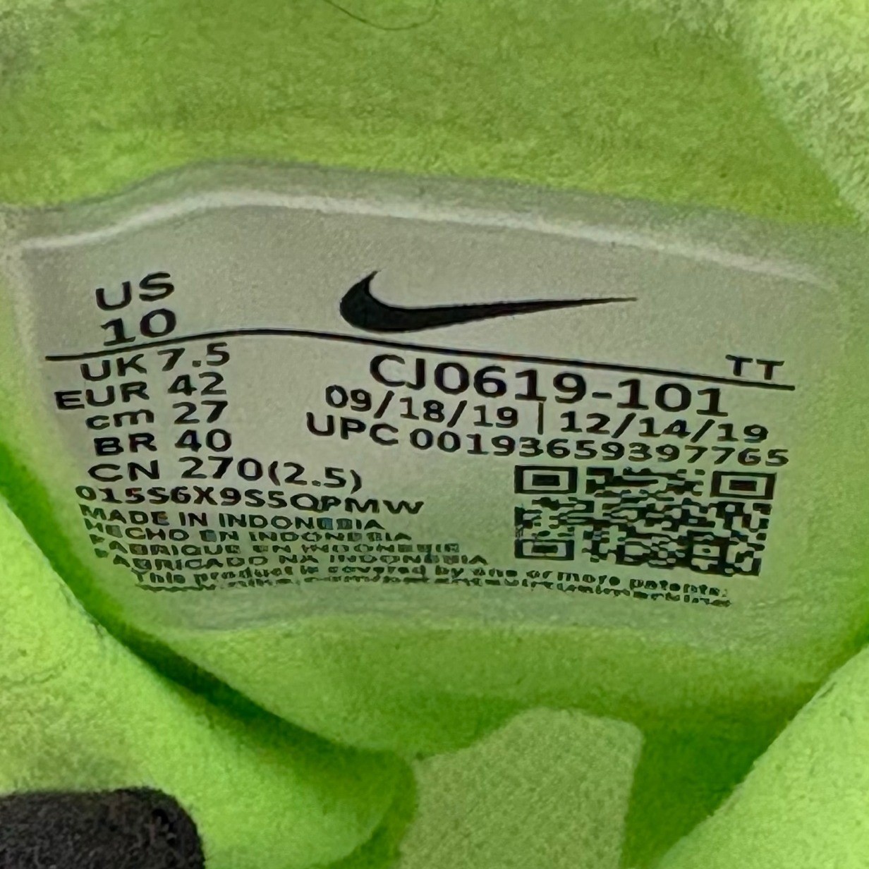 Nike Air Max 270 React Womens White Hyper Pink Electric Green CJ0619-101 10