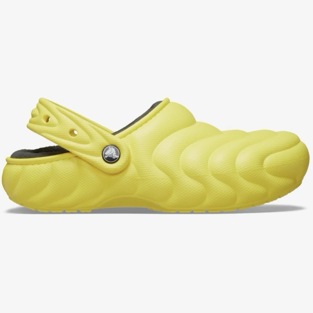 Crocs Classic 210059-100 Clogs Unisex Cyber Yellow Overpuff Lined Slip On DAB11