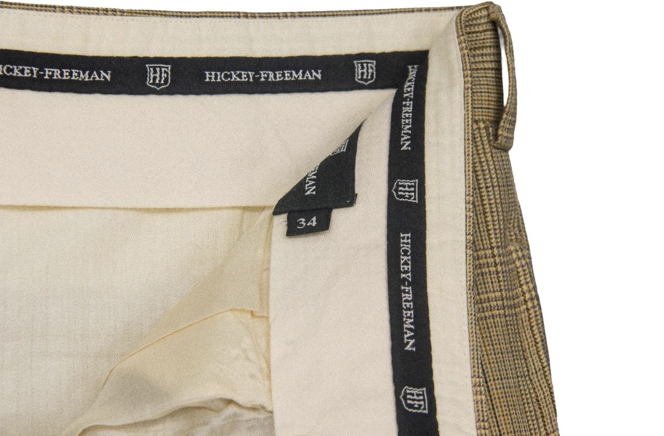 Hickey Freeman Made Italy Glen Plaid Dress Pants Slacks 34 x 30 Wool Lightweight