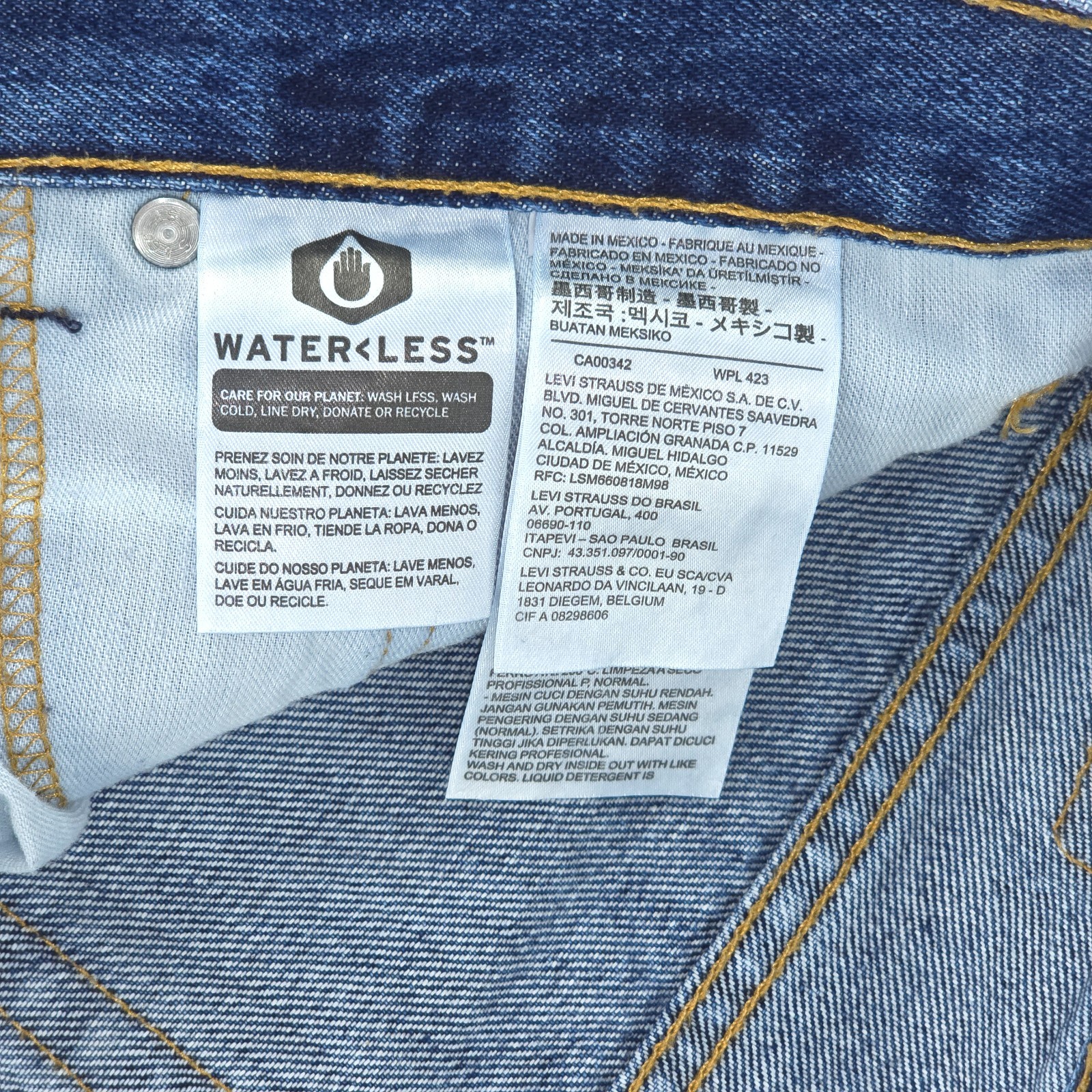 Levi’s 505 Denim Jeans Mens 42×29 (44×29) Dark Wash Regular Fit Straight Leg