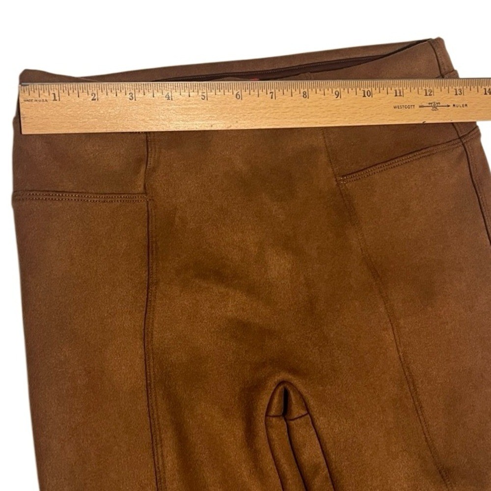 SPANX Rich Caramel Brown Faux Suede Pull On Leggings Size Small