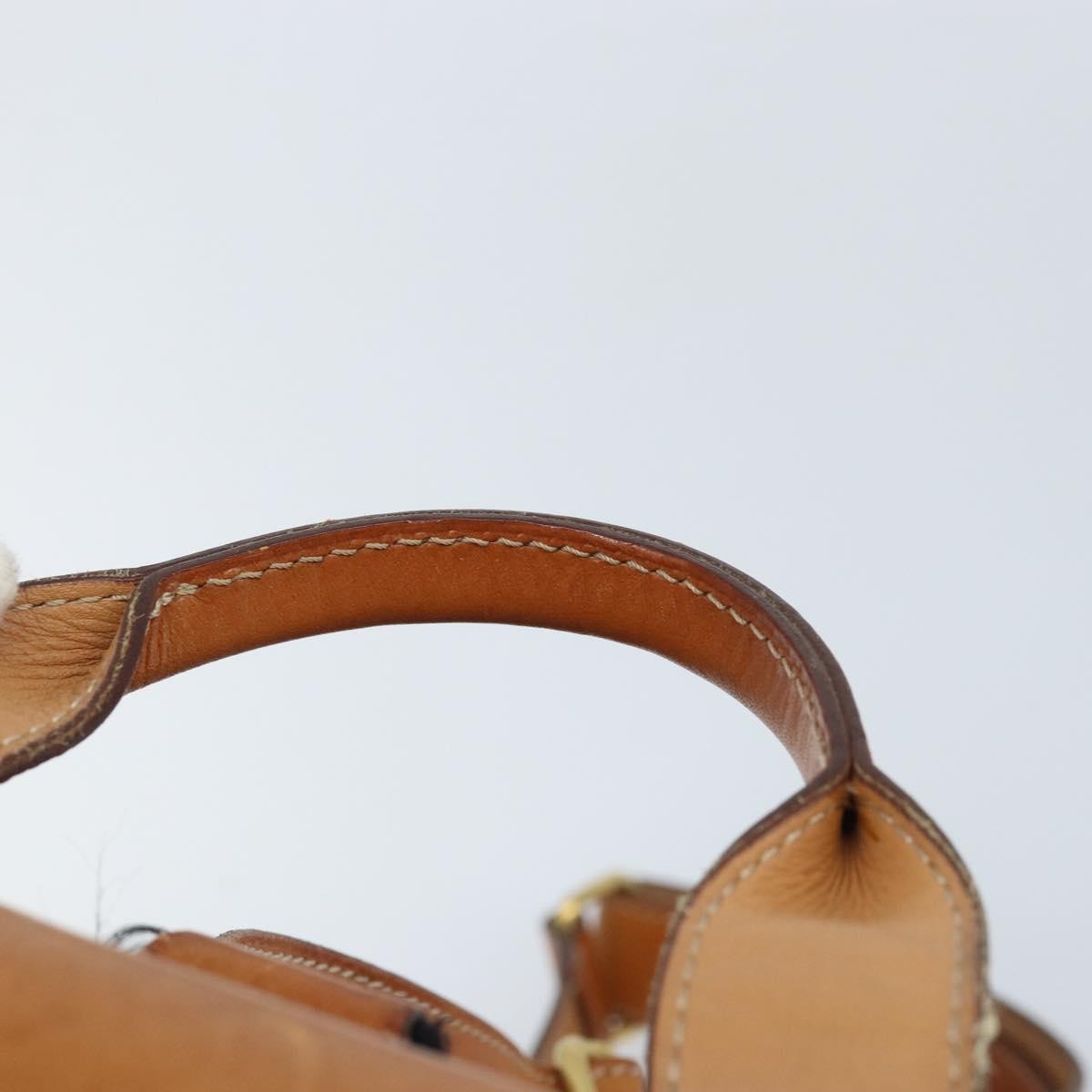 CELINE Macadam Canvas Backpack PVC Leather Brown Gold Auth 169840