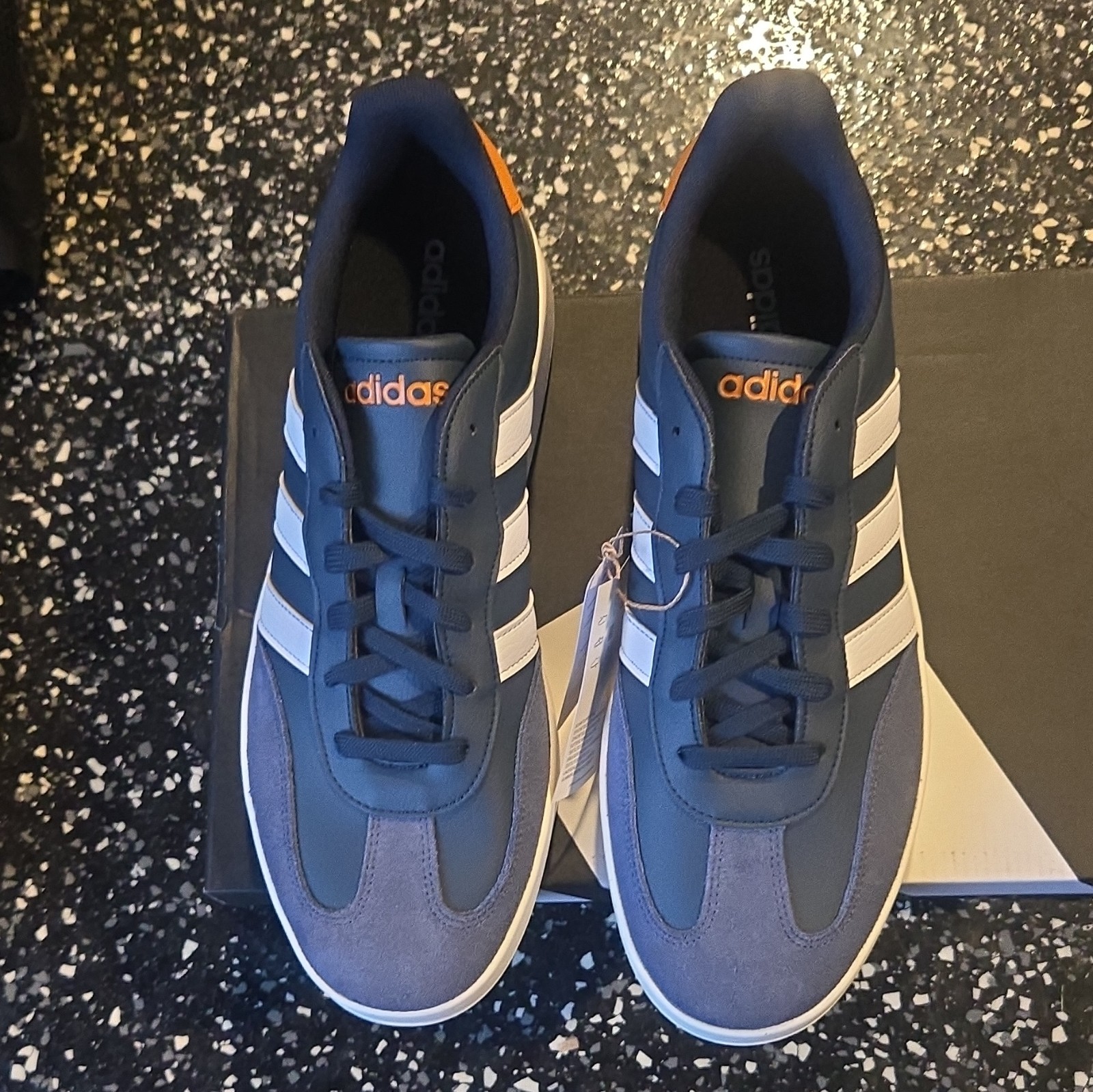 adidas Barreda Suede Lace-Up Sneakers Blue/White/Orange Men’s US 12 JI2310