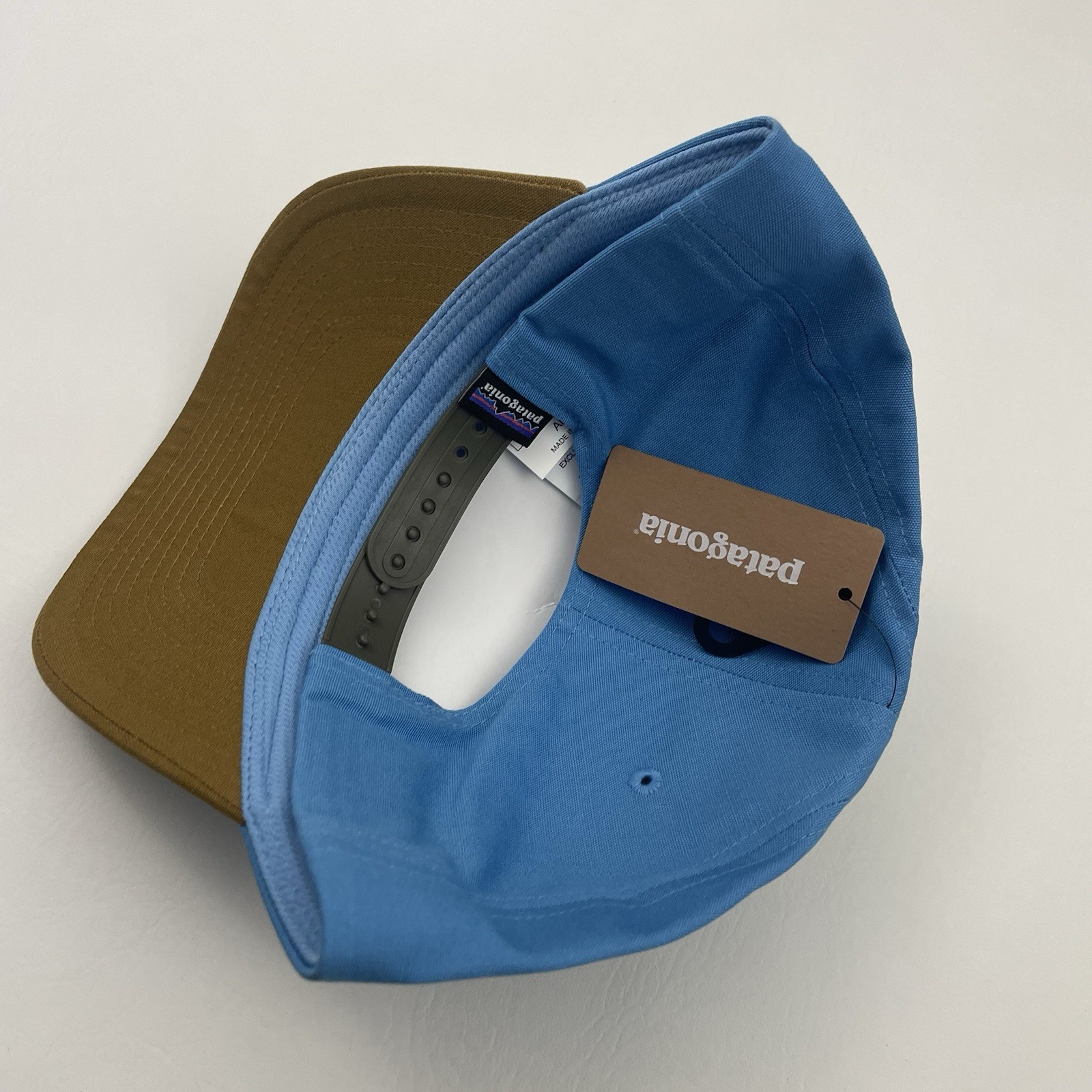 NWT Patagonia P-6 Logo Roger That Snapback Hat Cap Blue/Tan Men’s OS