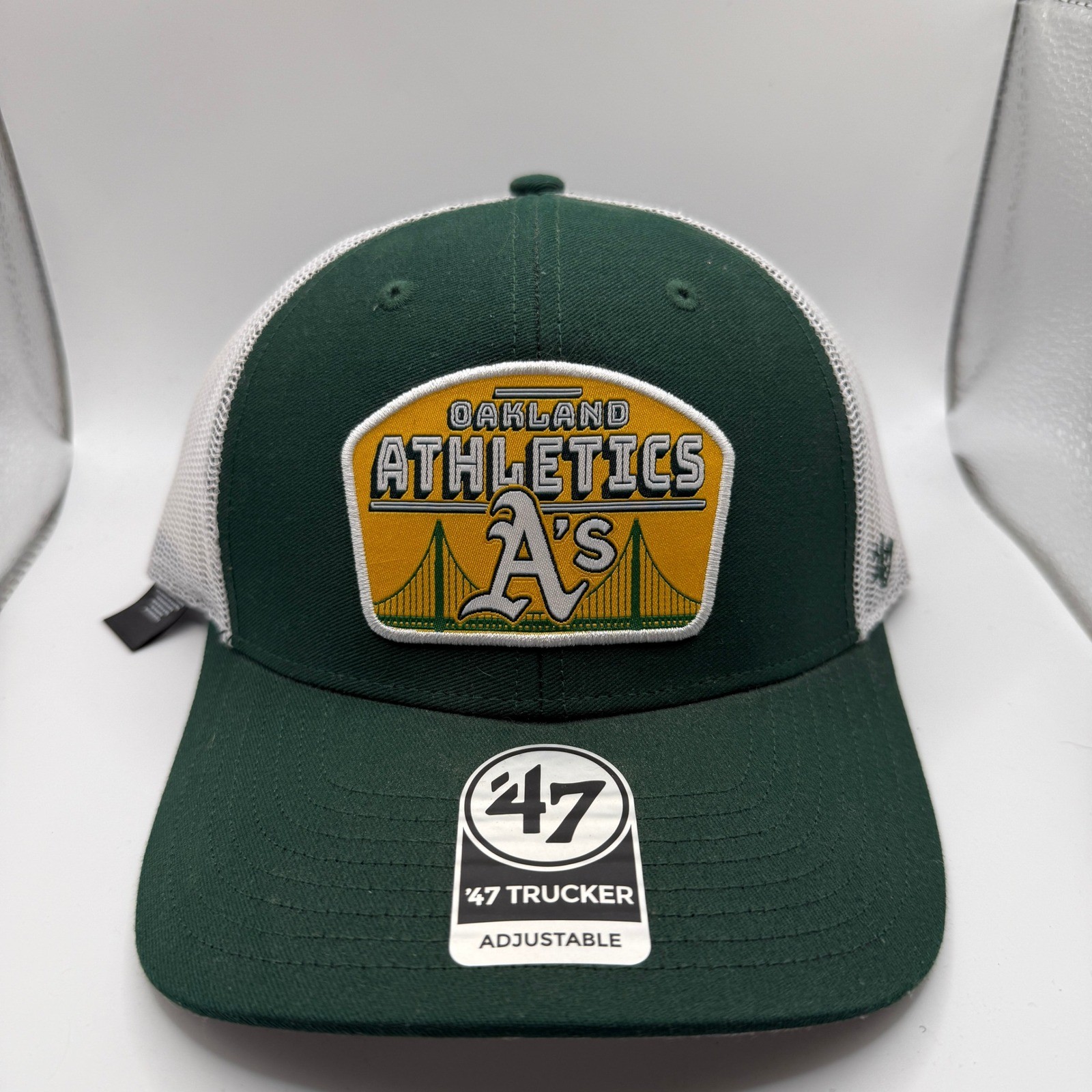 47 Brand Oakland Athletics MLB Trucker Hat Green White Adjustable Snapback Cap