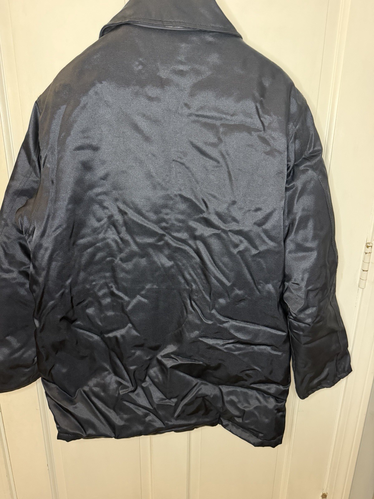 Antler Uniform Navy Work Jacket Quilted Lined, Size L, Talon Zipper USA made