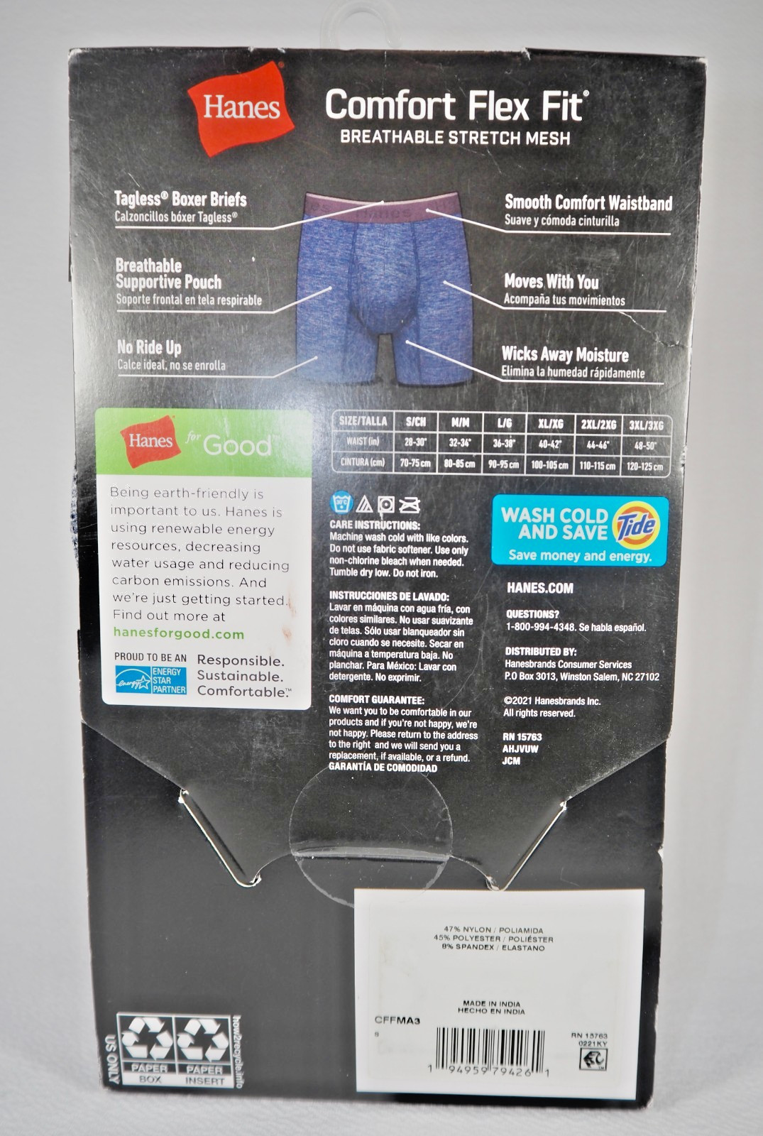 Hanes CFFBC3 Ultra Soft Stretch Boxer Brief – 3 Pack