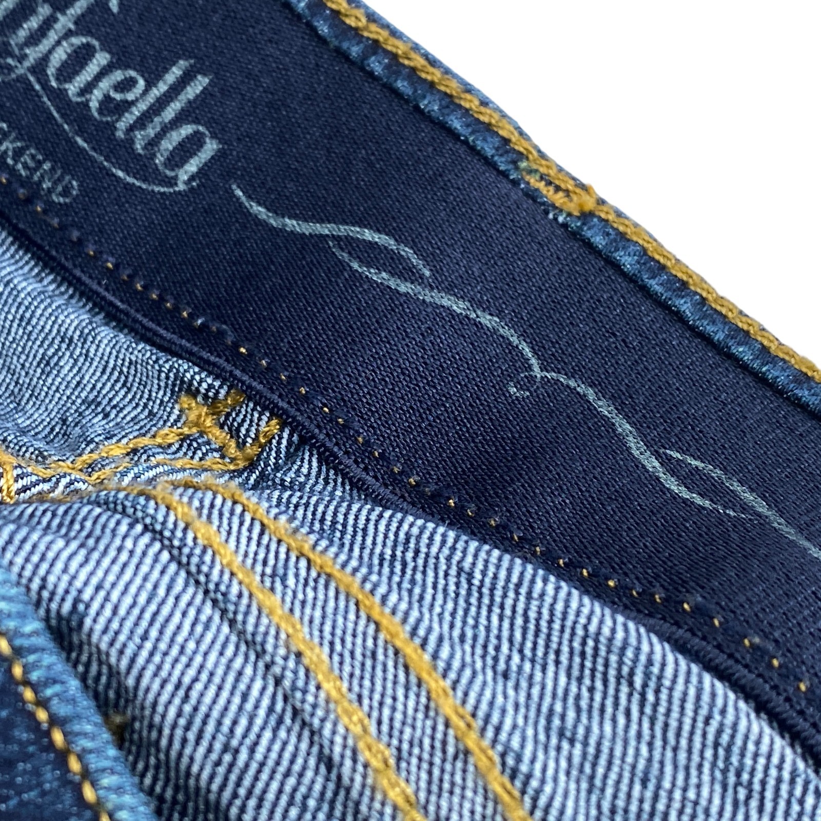 Rafaella Womens Capri Jeans Blue Denim Size 12 Stretchy Zipper Button Closure