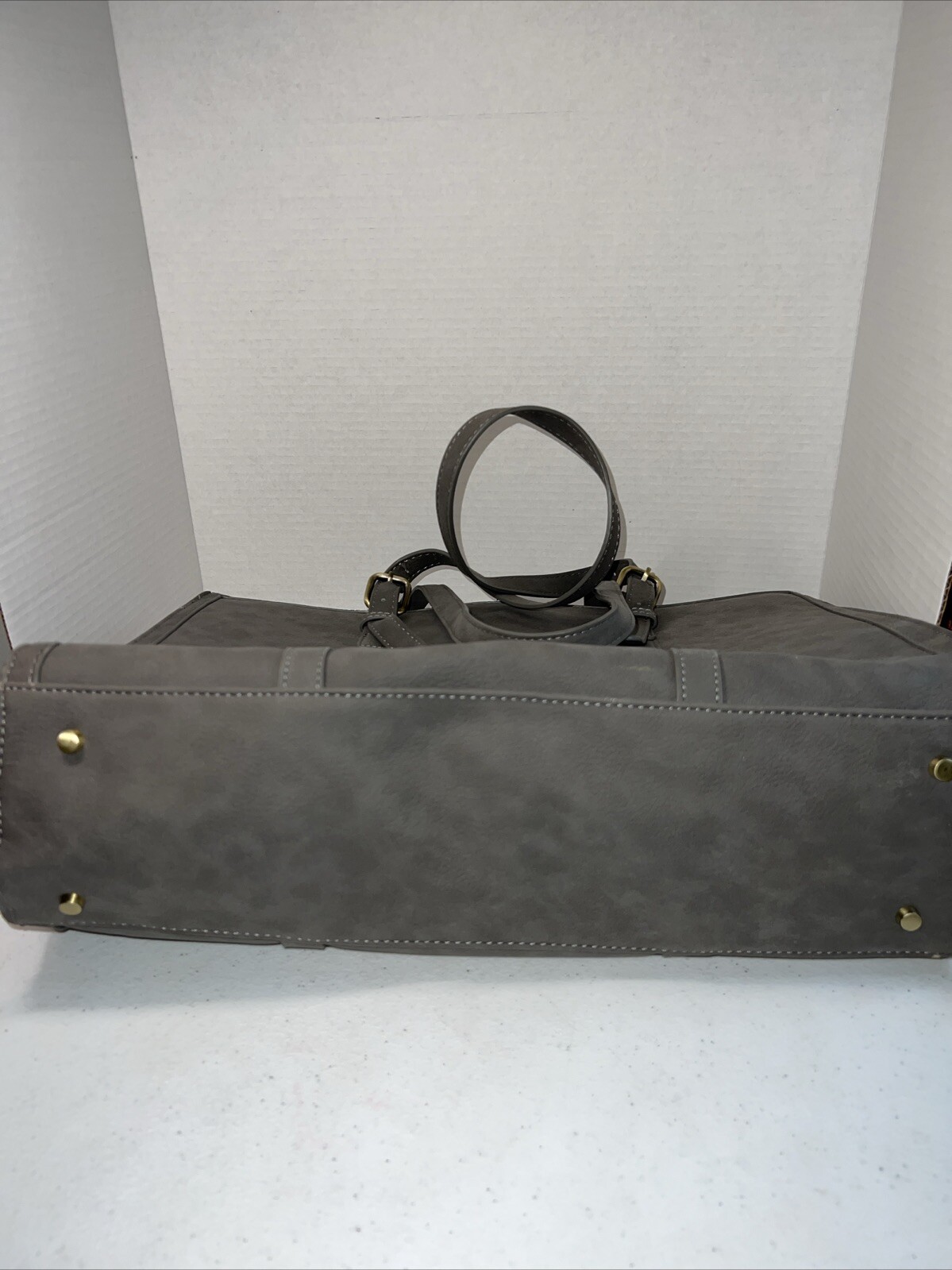 Ecosusi Slate Gray Laptop Messenger Business Work Bag Faux Leather