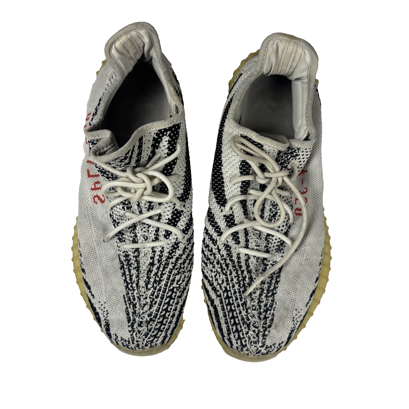 ADIDAS YEEZY BOOST 350 V2 ZEBRA MEN’S SNEAKERS WHITE/BLACK LOW TOP SIZE 13.5