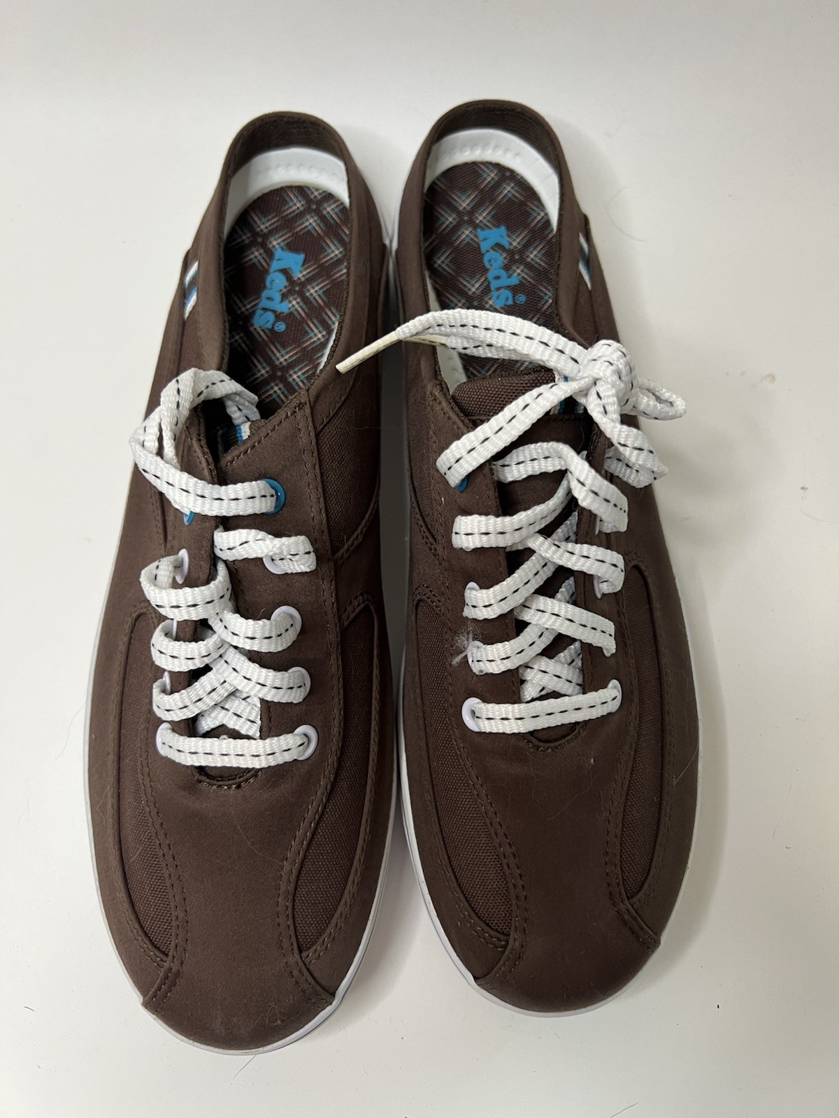 Keds Women 11M Brown Canvas Cushioned Comfort Removable Insole Slip on Mules