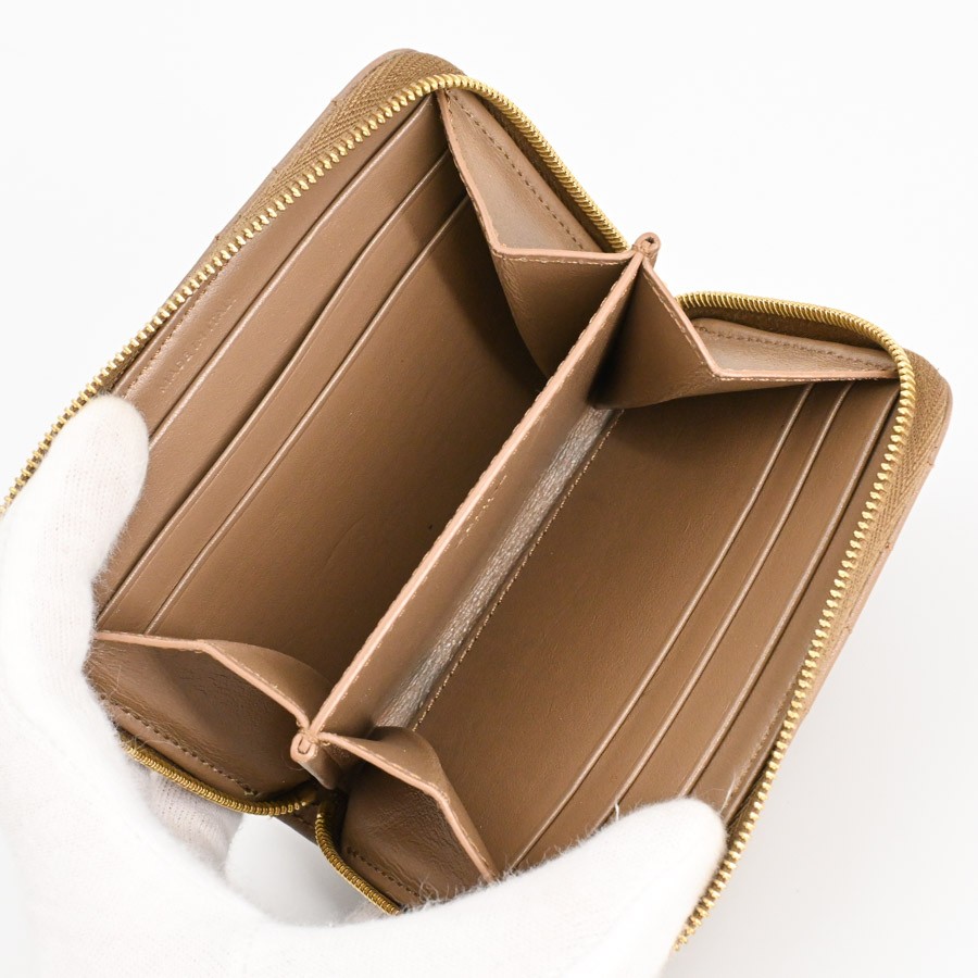 CELINE C Charm Compact Zip Wallet 10B663BFL coin purse / light brown Women