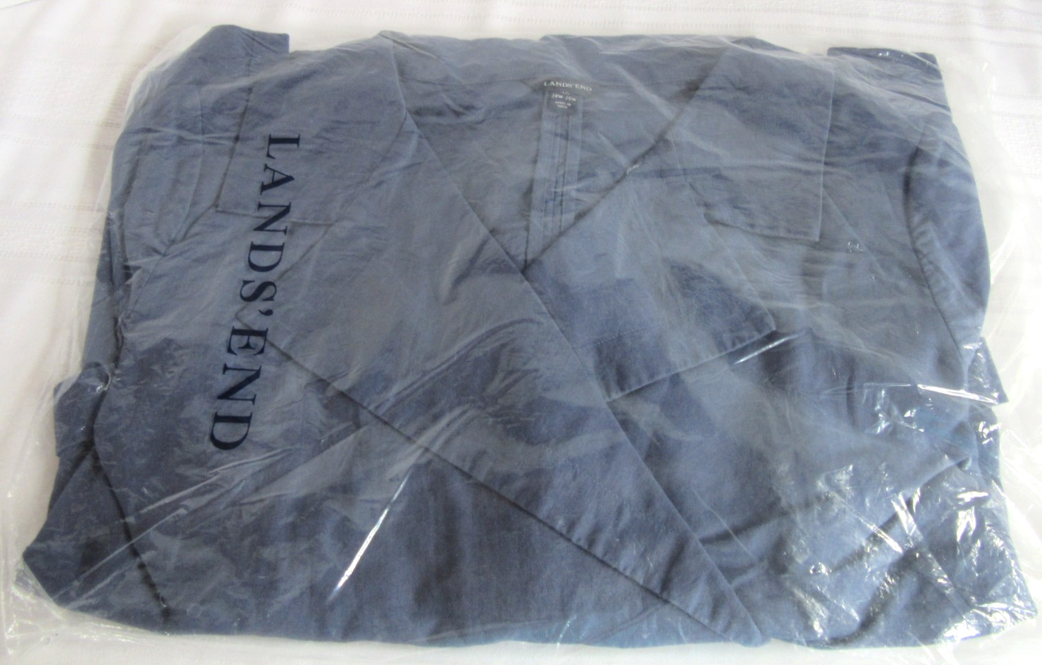 Lands’ End Linen Cotton Blend Long Sleeved Blue Jacket #416975 Size 3X NEW!