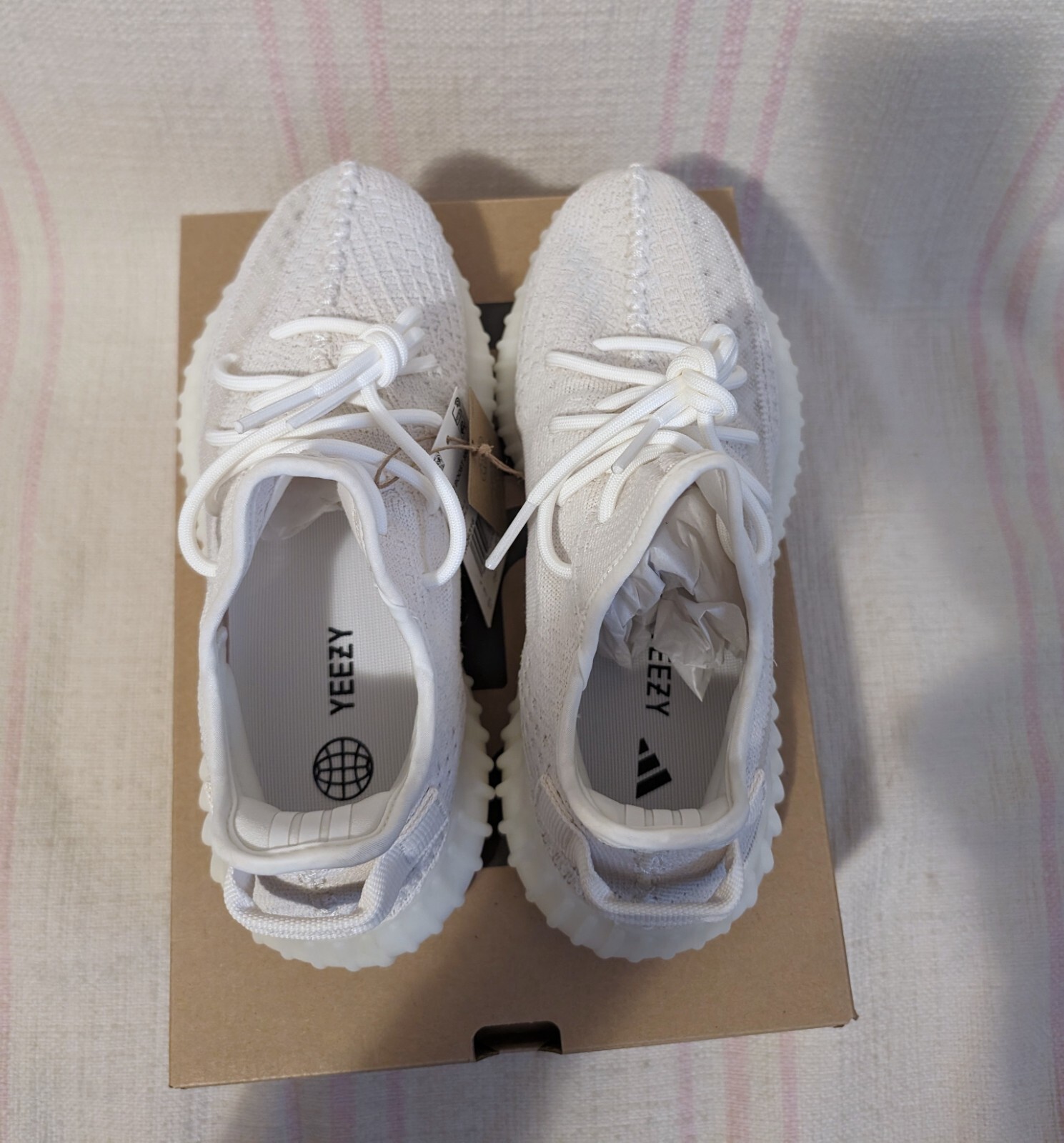 Adidas Yeezy Boost 350 V2 Bone Triple White HQ6316 Shoe Size 6.5