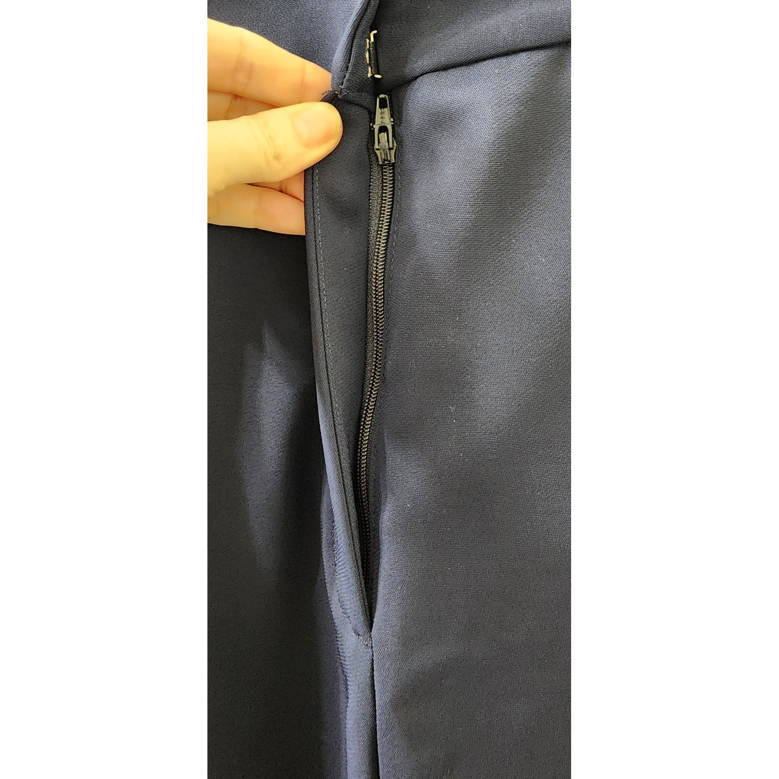 Quince Ultra-Stretch Ponte Wide Leg Pants Navy Blue High Rise Trousers Size 10