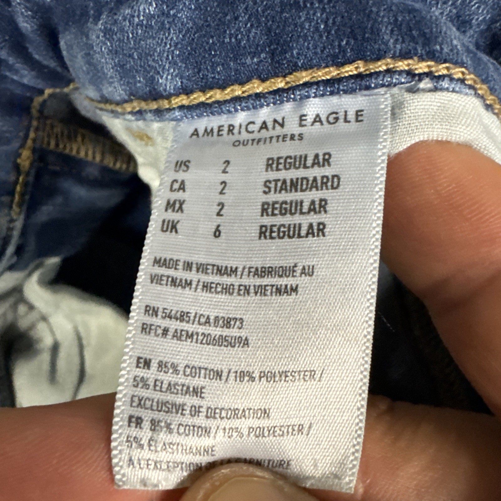 American Eagle Jeans Womens 2 Blue Hi-Rise Jegging Stretch Distressed Denim