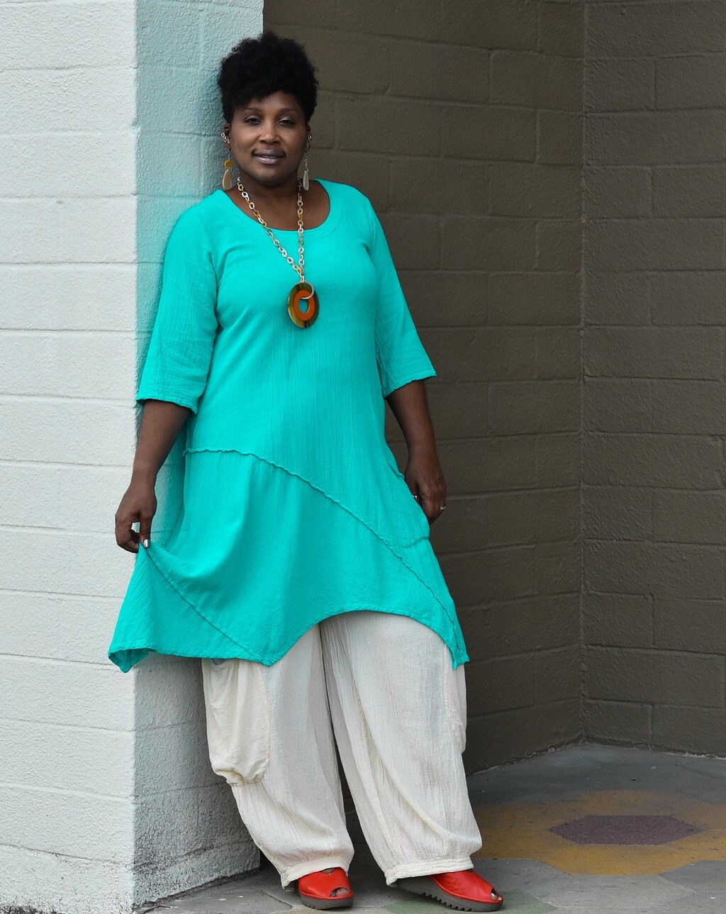 WATERSISTER Cotton Gauze TANGO TUNIC Long Top 1(S/M) 2(L/XL) 3(1X) oh my COLORS