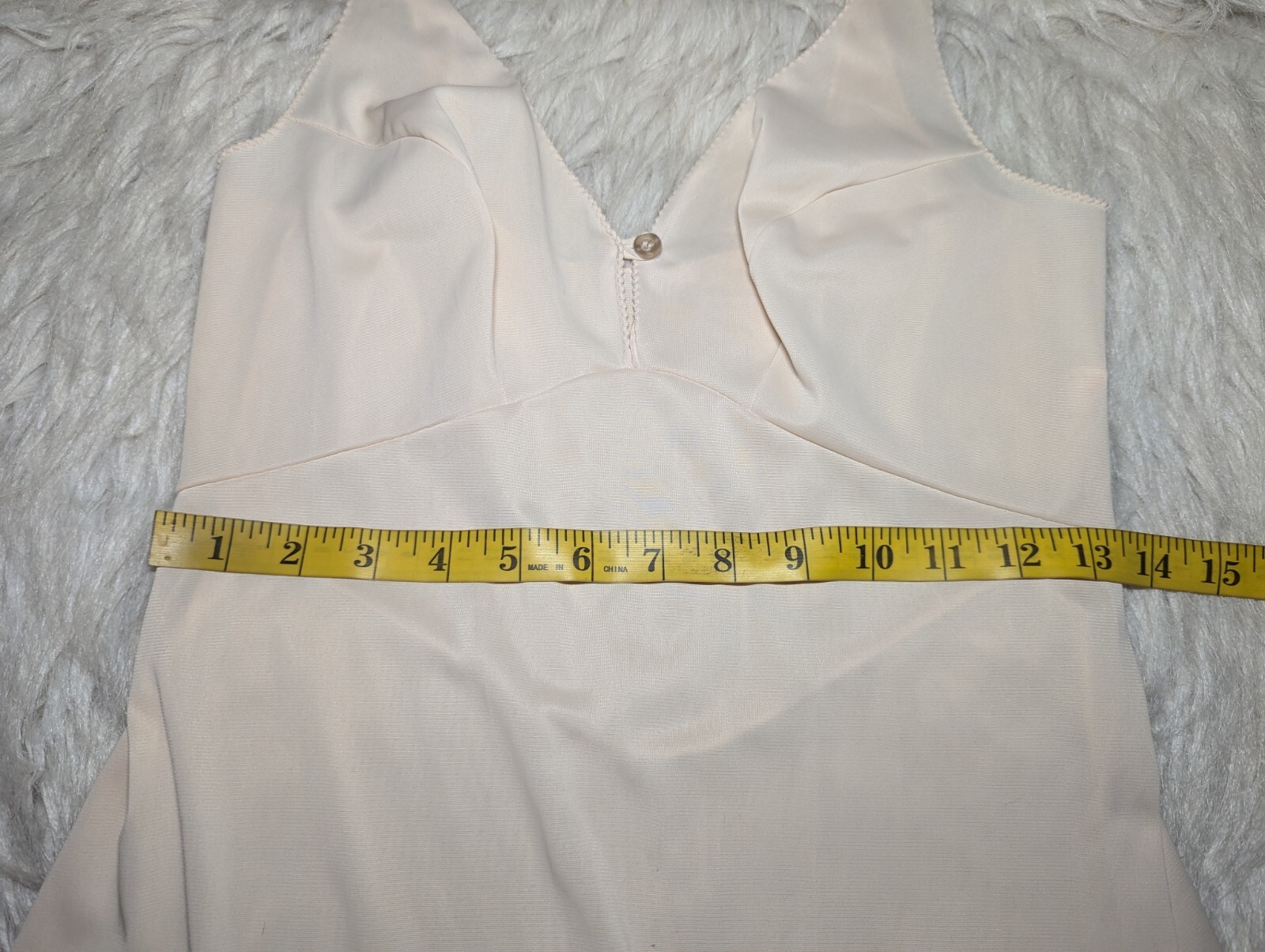 FORM FIT ROGERS Light Beige NYLON Slip Dress SILKY SOFT Size 32 Women’s 8-10