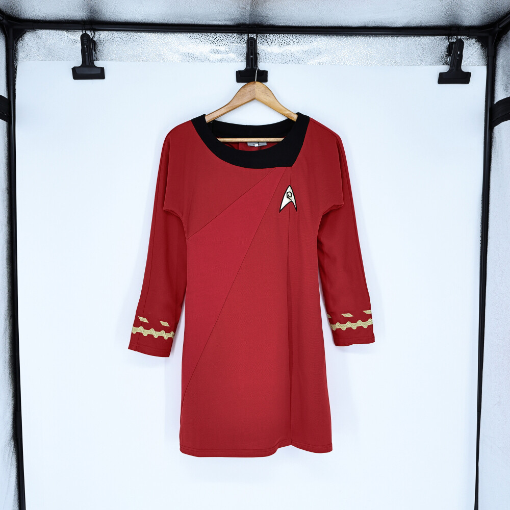 Cosplay TOS Female Duty Uniforms The Original Series Blue Gold Red Dress Costume