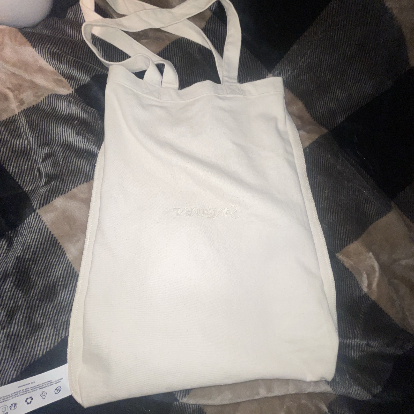 Saint Laurent ToteBag Designer Accessory Collectible 17×13 Inches Cream
