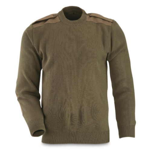 Romanian Military Surplus Wool Blend Commando Sweater Olive Drab Large New
