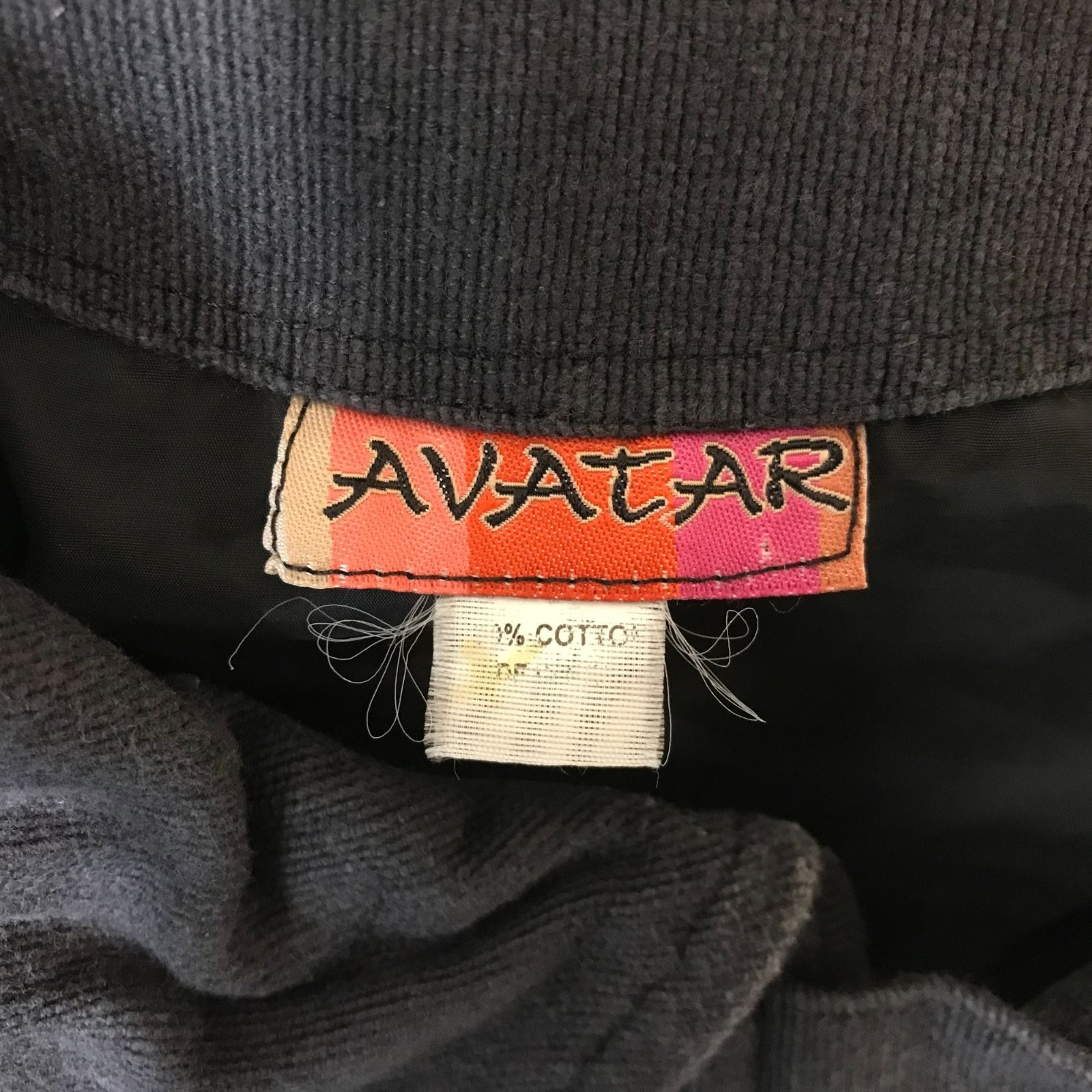 AVATAR – WOMEN’S XS/S- BLACK BUTTON STRAP COLLARED COTTON JACKET BOHO LAGENLOOK