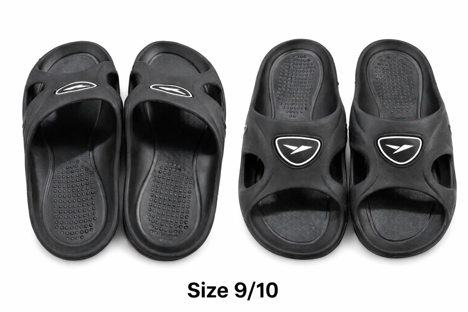 Black Slip On Slide Open Toe Sandals for Men Casual Summer Synthetic Upper