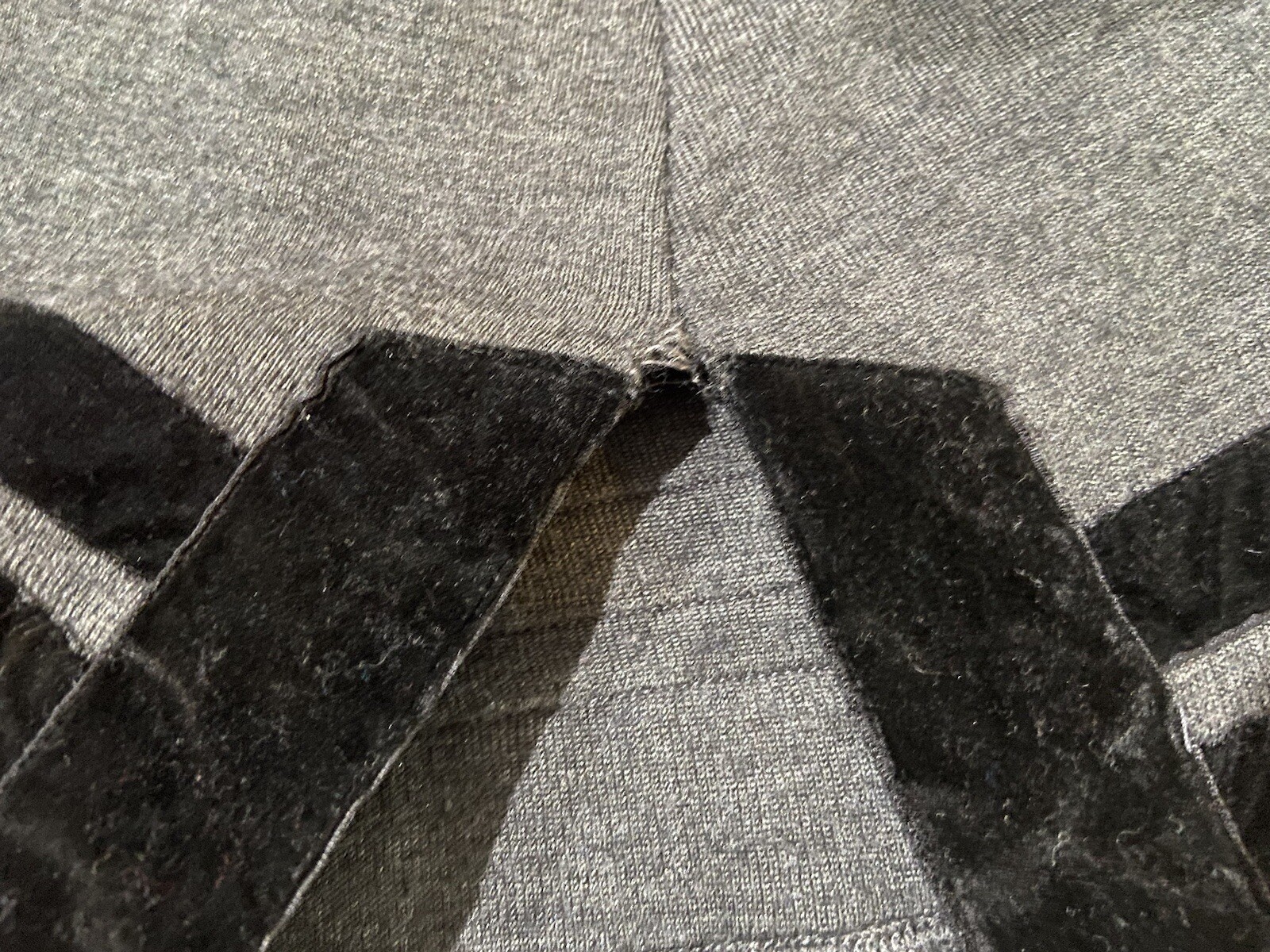 Soft Surroundings Runway Tunic Sweater Plus Size 3X Gray Wool Black Velvet Trim