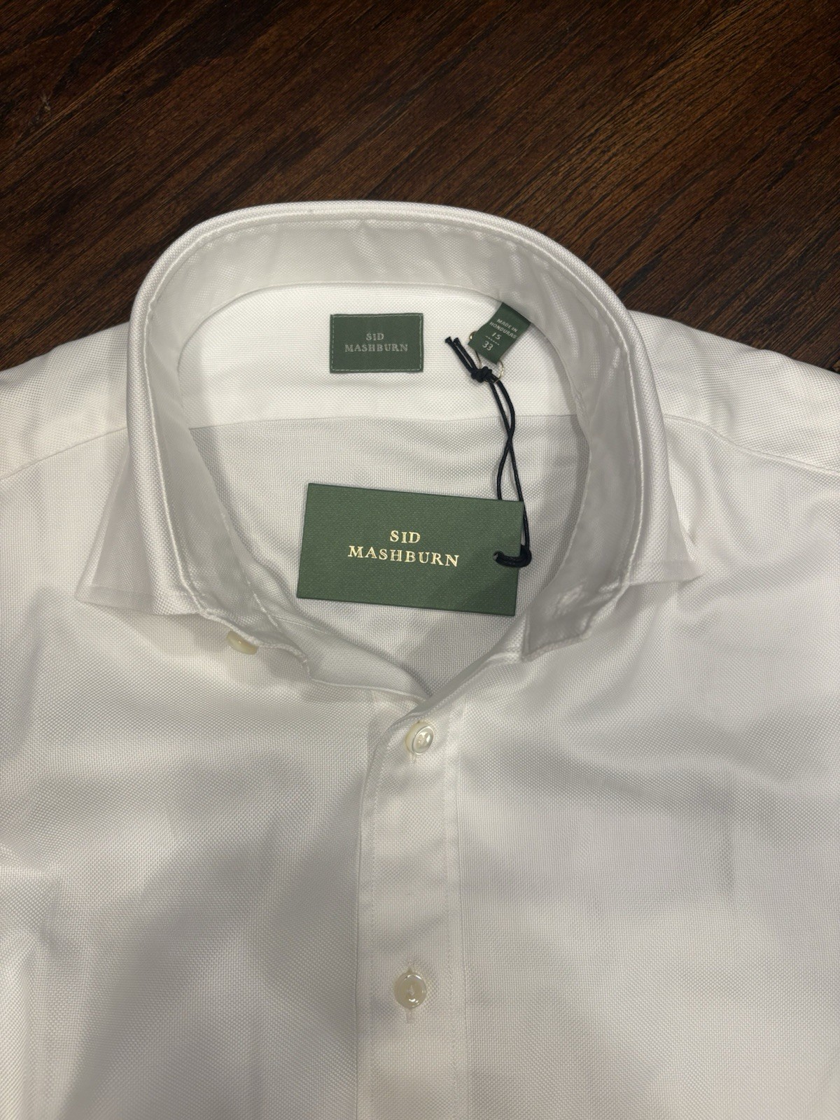 Sid Mashburn White Dress Shirt 15/33 French Cuff Spread Collar 100% Cotton