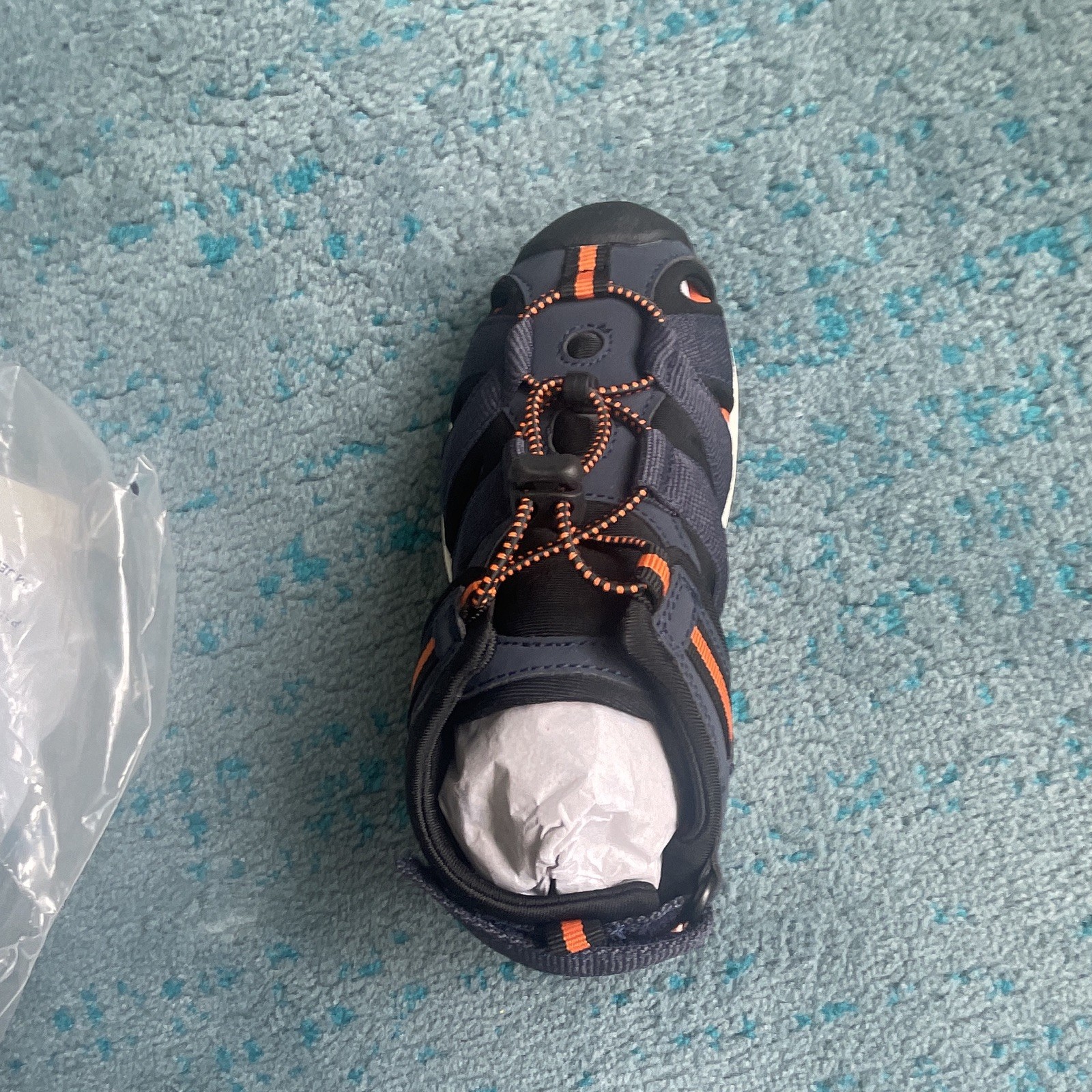 Lands’ End All Weather Closed Toe Sandals Navy/Orange Kids US 12 EU 30