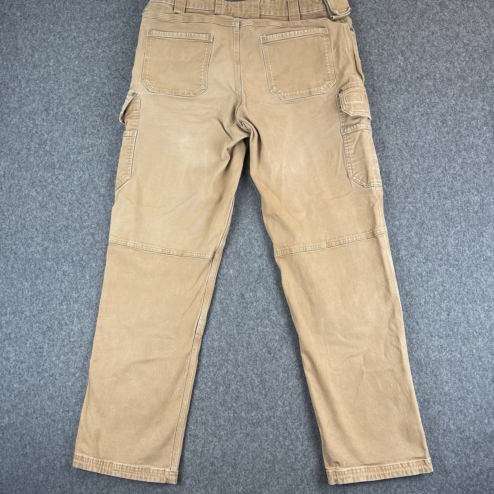Duluth Flex Fire Hose Ultimate Relaxed Fit Cargo Work Pants Mens 36×34 Brown Tan