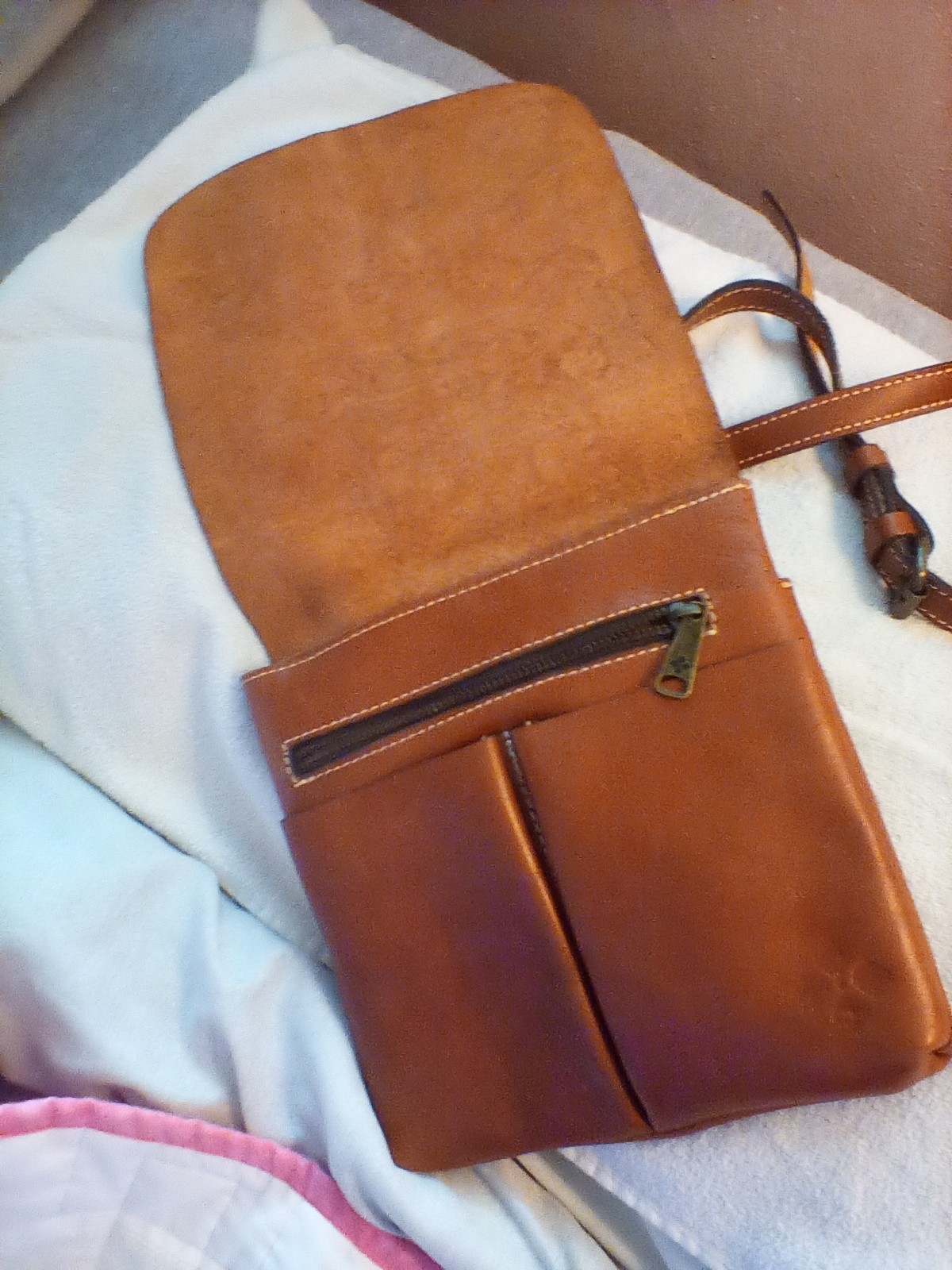Patricia Nash Brown Tooled Italian Leather Floral Crossbody Purse Bag