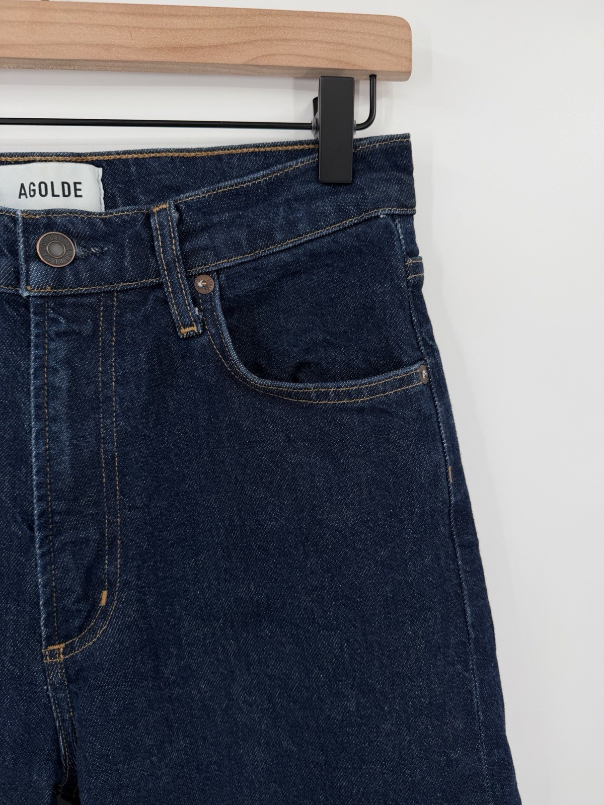 Agolde Ren High Rise Wide Leg Jeans Women’s 27 Blue Denim Stretch A200C-1854