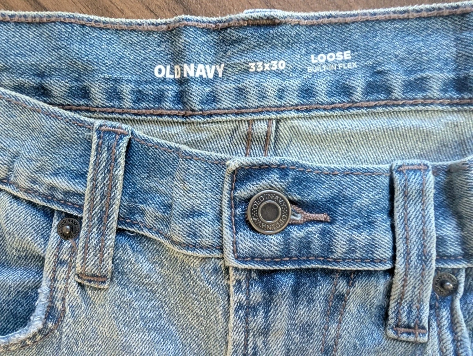 Old Navy Loose Fit Jeans Men’s 33×30 Light Wash Straight Leg Denim Pants