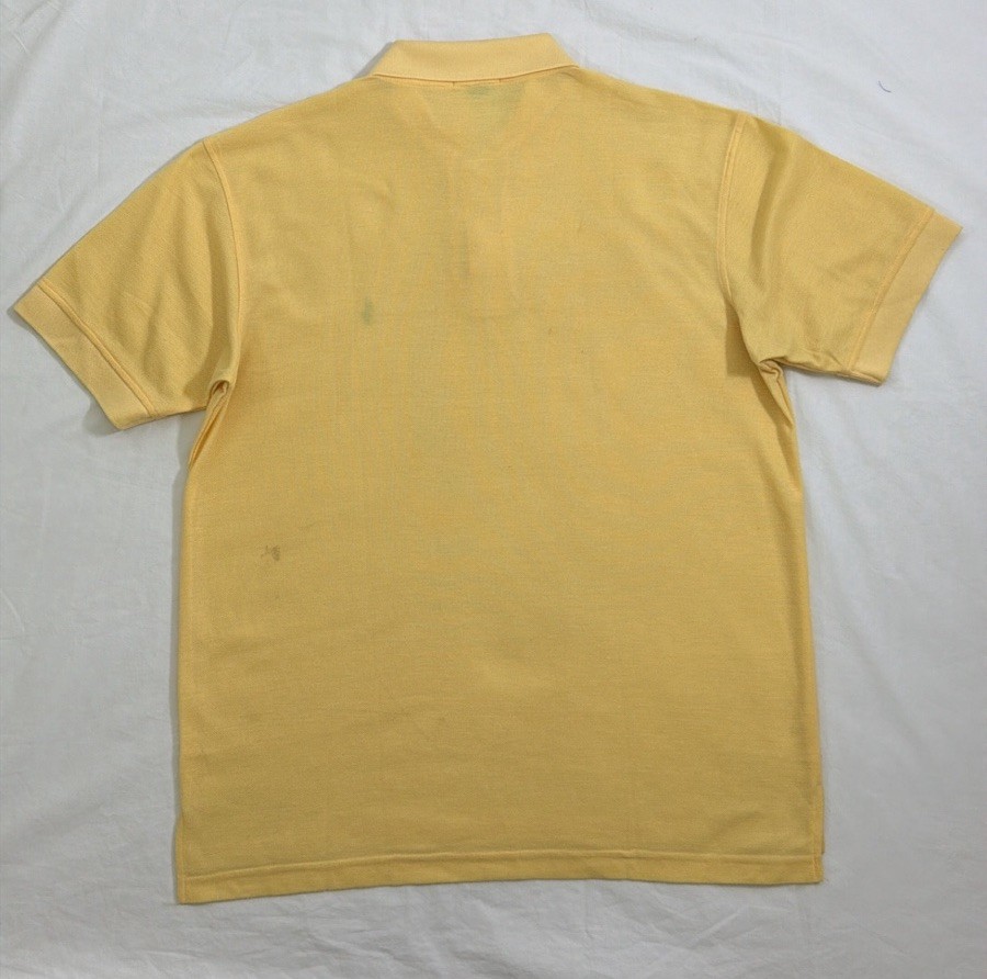 Polo Ralph Lauren Mens Yellow Pique Polo Shirt Short Sleeve Classic Fit Sz L