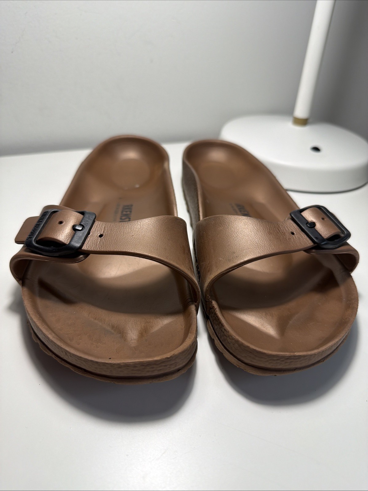Birkenstock Madrid EVA Slide Sandals Copper Brown Size 40 9 Narrow Rubber