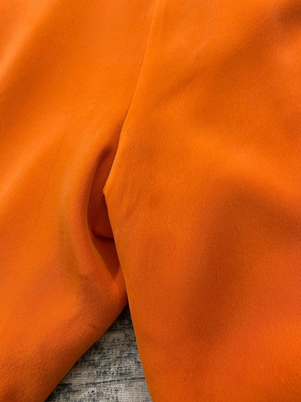 Mondi Collections Vtg Silk Pants Wide Leg Belted Orange Loose Stain Marks 90s