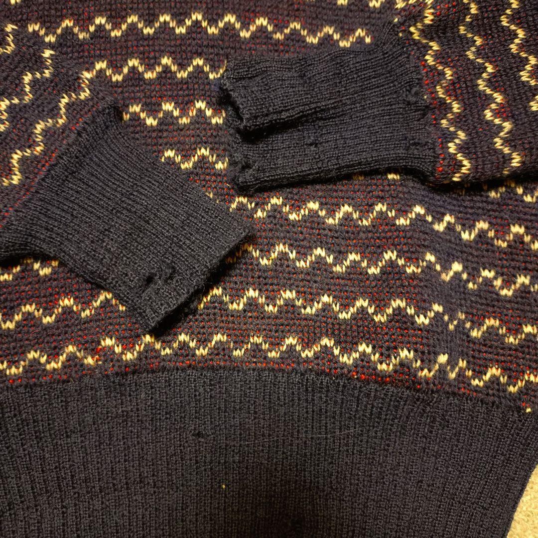 50s Vintage Randen Thunderbird Knit Sweater USA Made Navajo Pattern Size L