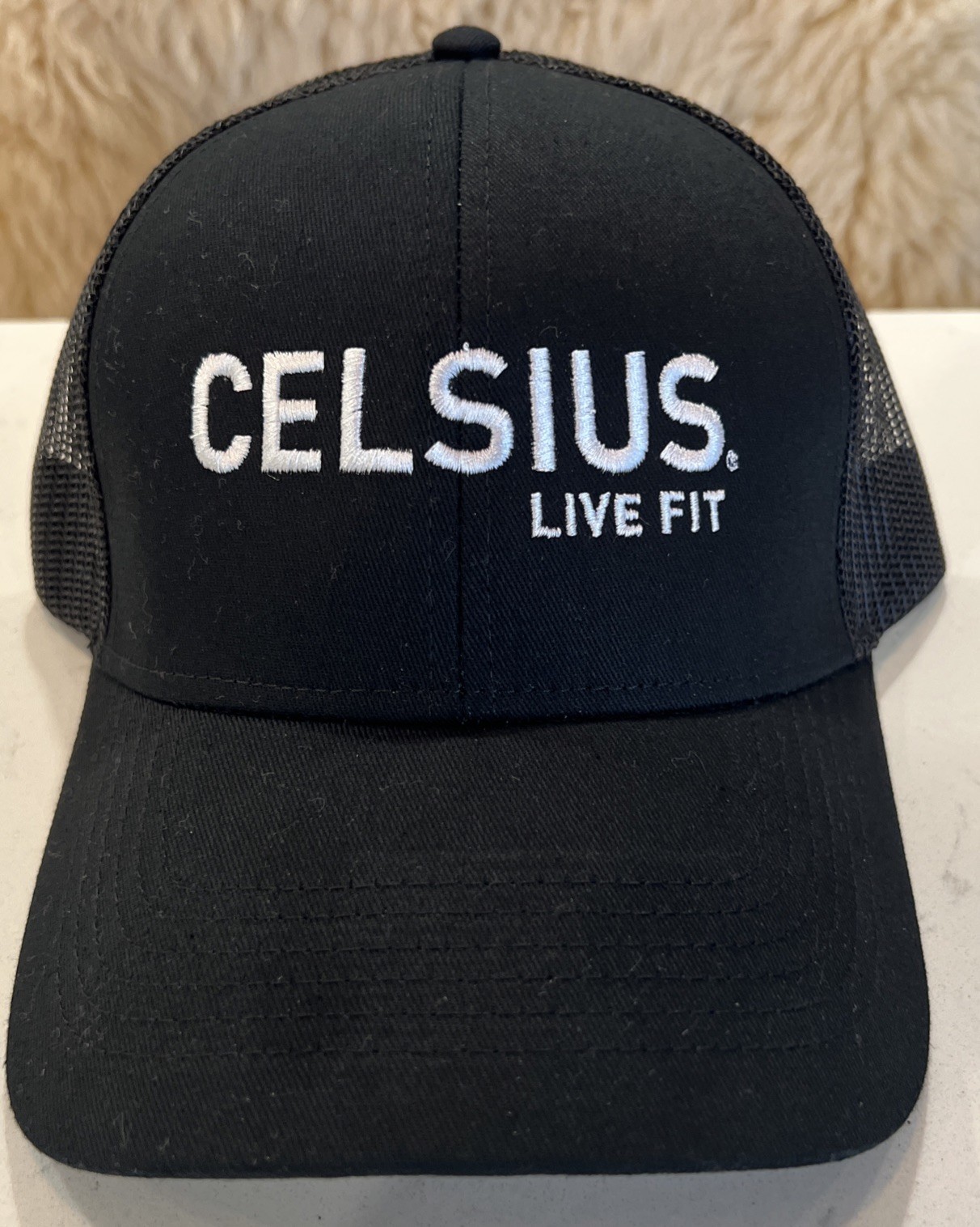 Celsius Live Fit NEW Black Adj. Baseball Hat Trucker Cap Fitness Energy Drink