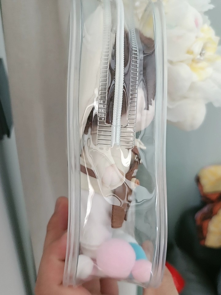 Suitable for 19cm plush toys Transparent Protective Display Pouch Keychain Hot！