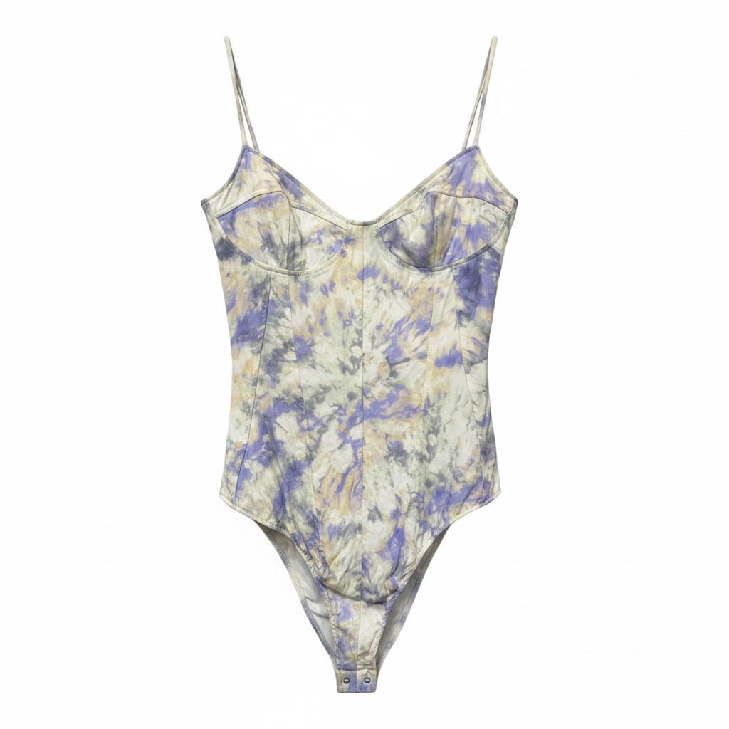 Zara Tie Dye Corsetry-Inspired Bustier Bodysuit Size Medium