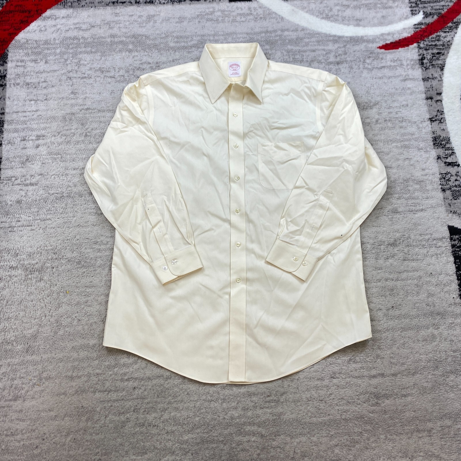 VTG Brooks Brothers Oxford Shirt 16.5 – 2/3 Yellow Beige Tan Formal Dress Formal