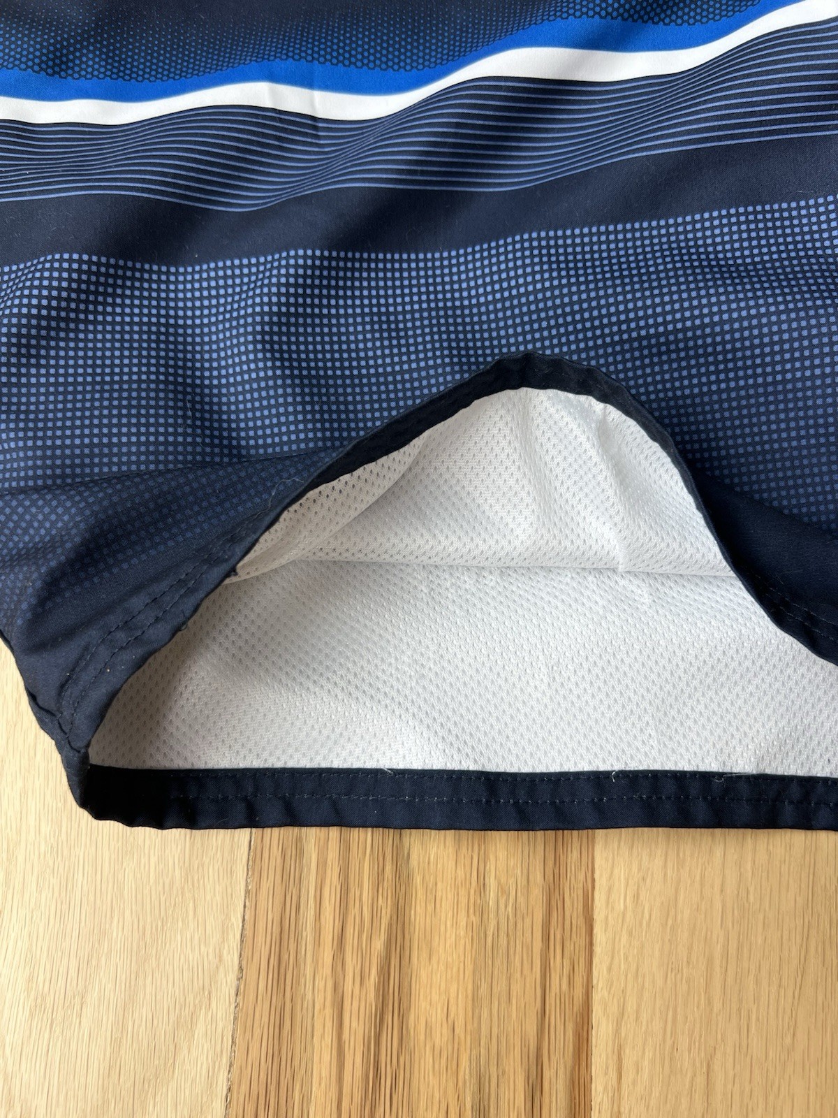 OP Ocean Pacific Men’s Size Large (36-38) Surfer Blue Striped Board Swim Shorts