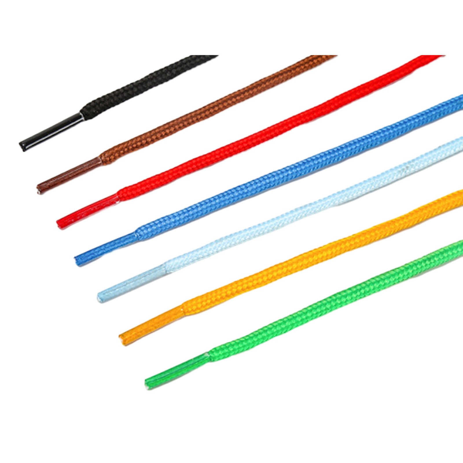 4mm Round Polyester Shoelaces 1/8″ Solid Color All Shoe Types 4 Feet, 2 Pair