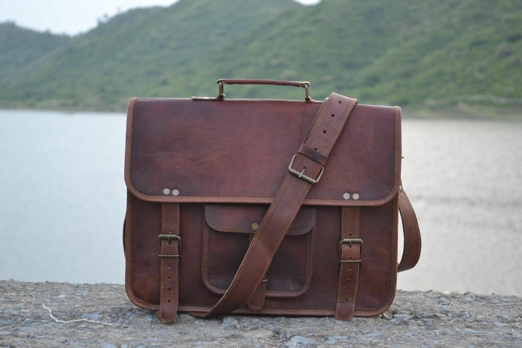 Bag Work Messenger Leather Shoulder Business Laptop Men’s Briefcase