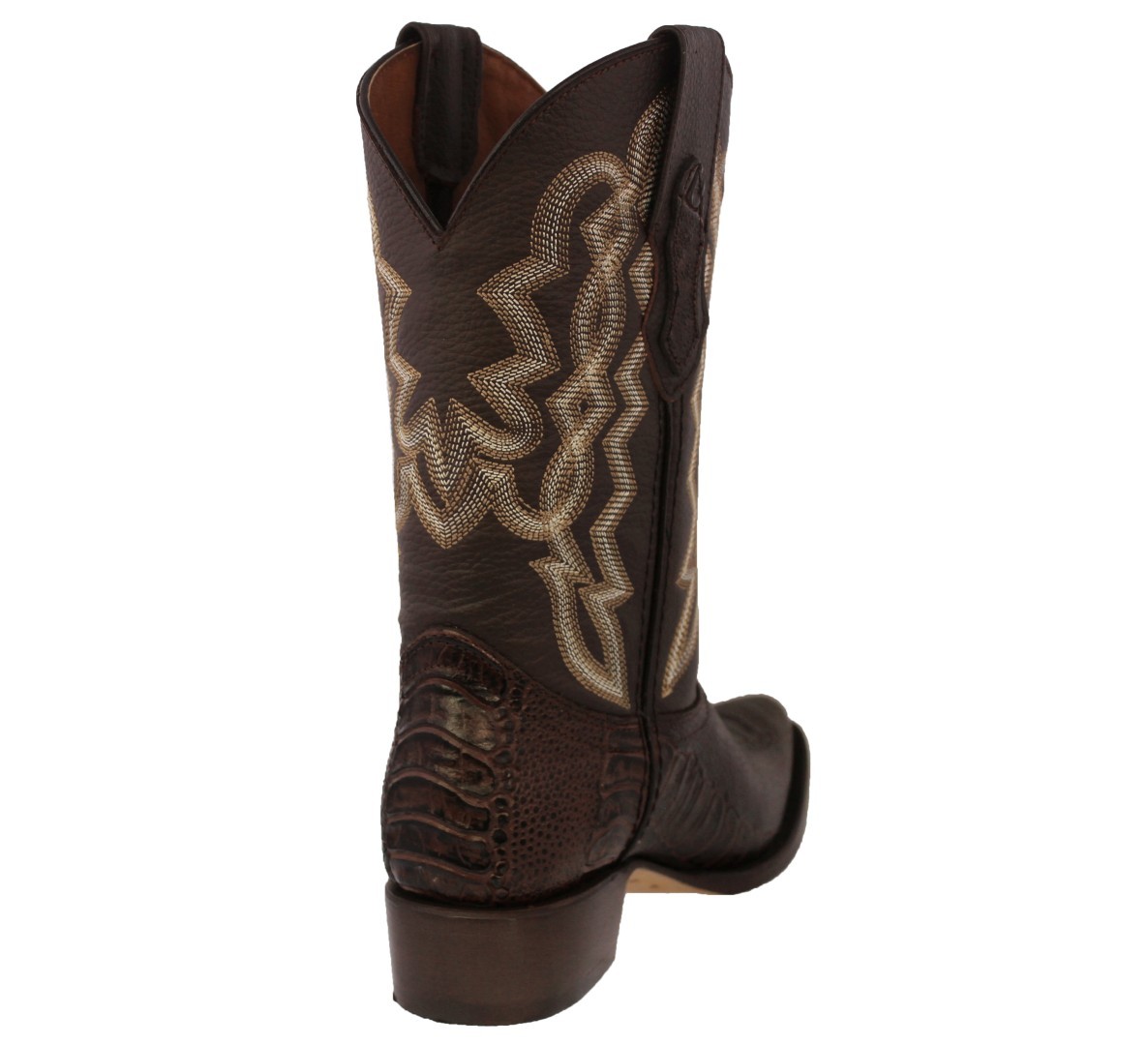 Mens Brown Rodeo Cowboy Boots Ostrich Foot Leg Print Leather Western Wear J Toe