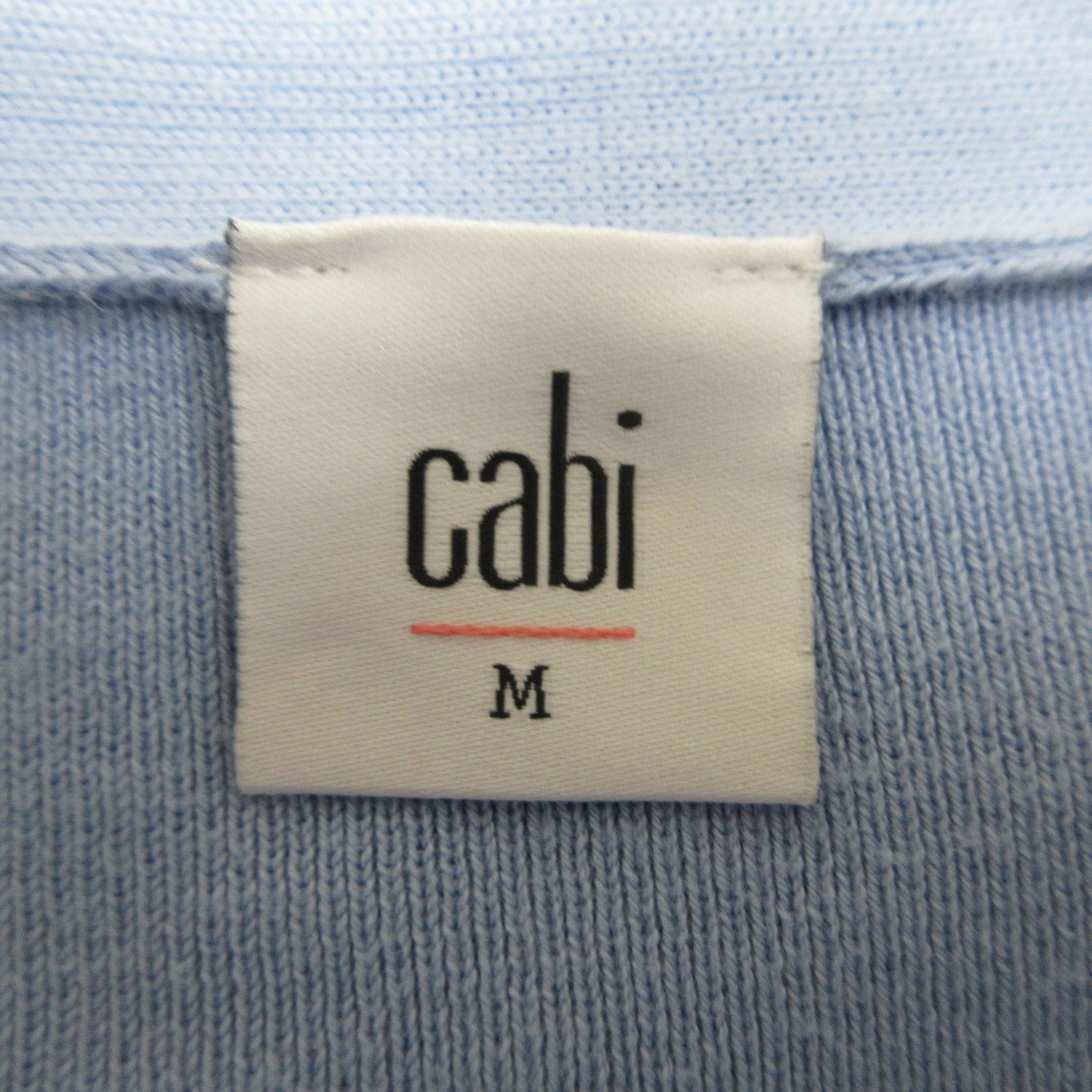 Cabi Cardigan Sweater Womens Medium Blue V Neck Button Front Split Back Knit