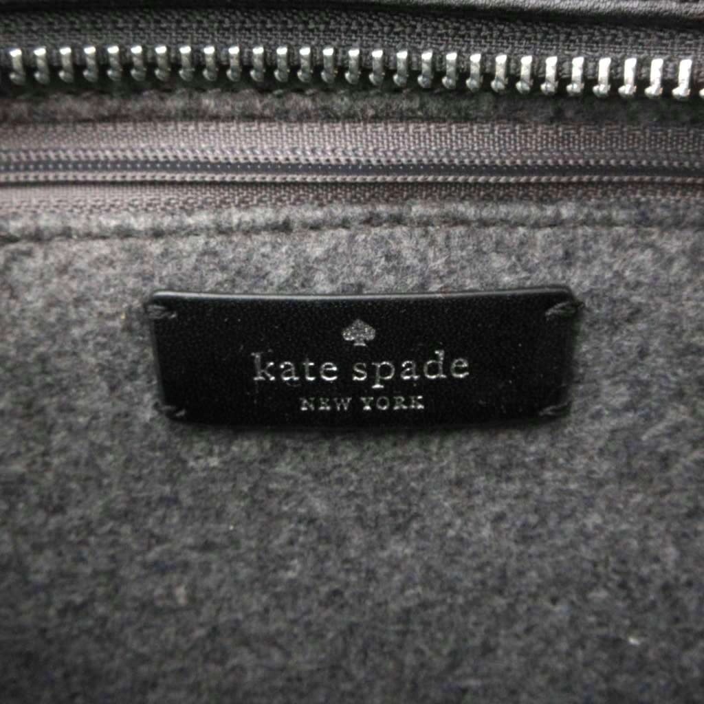 Used Kate Spade handbag shoulder 2WAY felt logo print gray black YJ GY11 Ladies